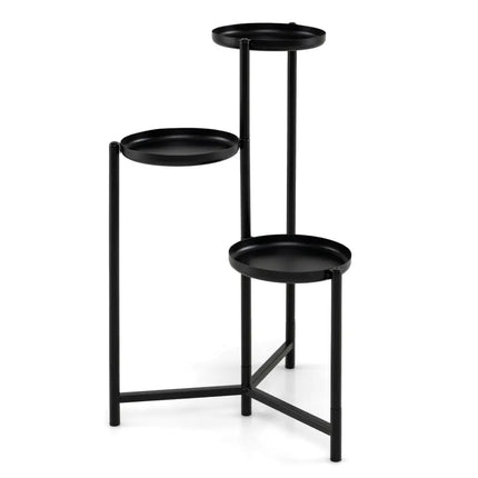 3-Tier Metal Plant Stand Indoor Outdoor Tall Corner Flower Pot Holder Display Rack - Plant Stands