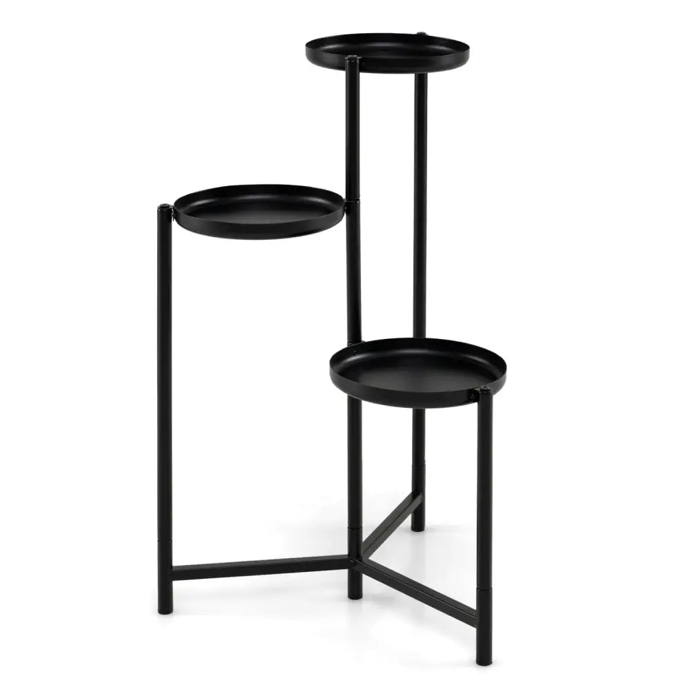3-Tier Metal Plant Stand Indoor Outdoor Tall Corner Flower Pot Holder Display Rack - Plant Stands