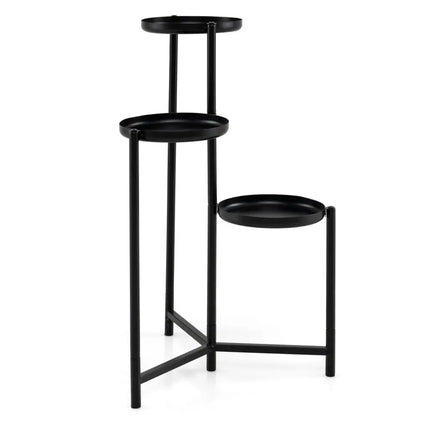 3-Tier Metal Plant Stand Indoor Outdoor Tall Corner Flower Pot Holder Display Rack - Plant Stands