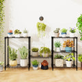 3-Tier Metal Storage Shelving Unit Set of 2 with V-Shaped Wire Rack-Black - Black - Garages