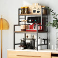 3-Tier Microwave Stand with 2 Open Shelves and Heavy-duty Metal Frame-Rustic Brown - Rustic Brown - Baker’s Racks