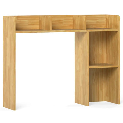 3-Tier Multipurpose Desk Bookshelf with 4 Shelves-Beige Costway