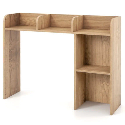 3-Tier Multipurpose Desk Bookshelf with 4 Shelves-Natural Costway