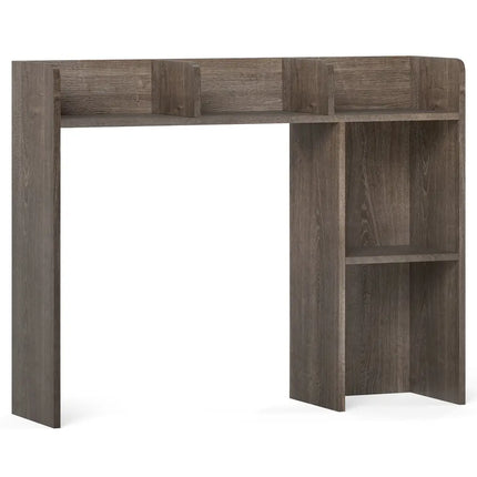 3-Tier Multipurpose Desk Bookshelf with 4 Shelves-Oak Costway