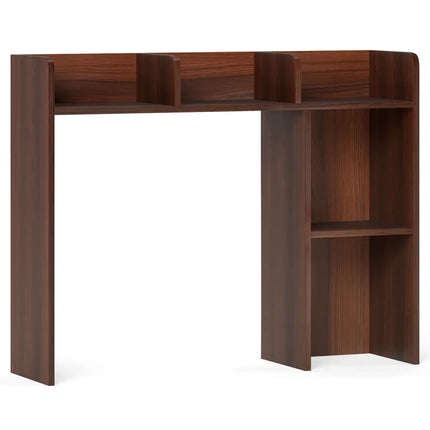 3-Tier Multipurpose Desk Bookshelf with 4 Shelves-Walnut Costway