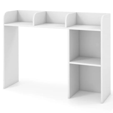 3-Tier Multipurpose Desk Bookshelf with 4 Shelves-White Costway