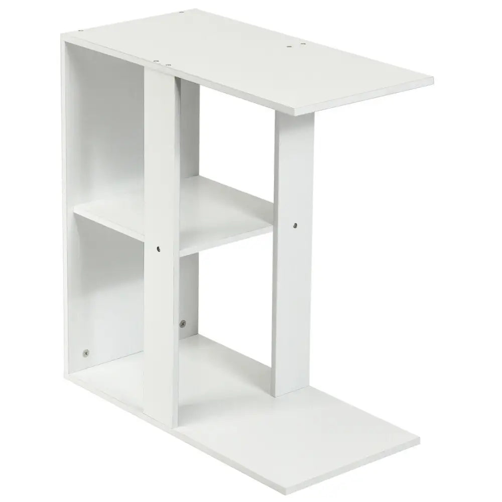 3-Tier Narrow Side Table with Storage Shelf - White - End & Side Tables