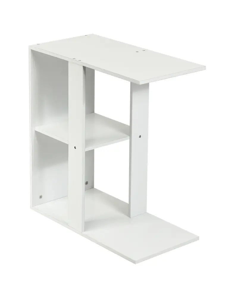 3-Tier Narrow Side Table with Storage Shelf - White - End & Side Tables