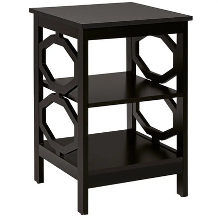 3-tier Nightstand Sofa Side End Accent Table-Coffee - Coffee - End & Side Tables