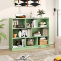 3-Tier Open Bookcase 8-Cube Floor Standing Storage Shelves-Green - Green - Bookcases