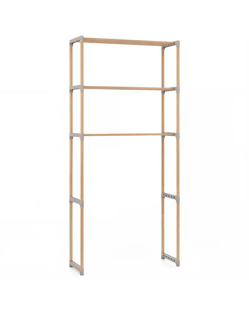 3-Tier Over The Toilet Storage Rack with Open Shelves-Gray - Gray - Over the Toilet Storage