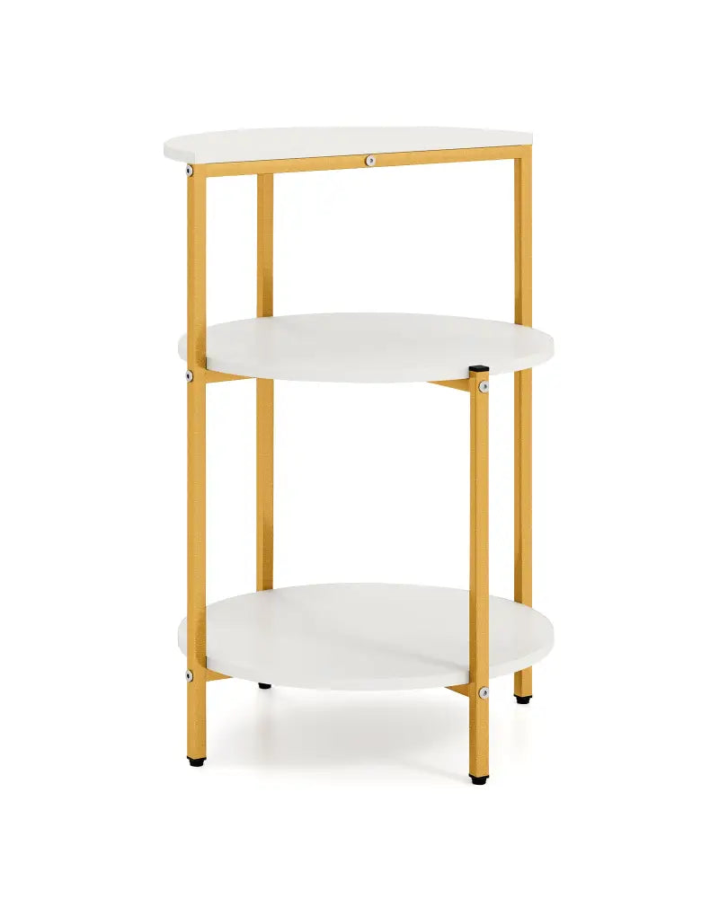 3-Tier Round End Table for Small Space and Bedroom Room-Set of 1 - End & Side Tables