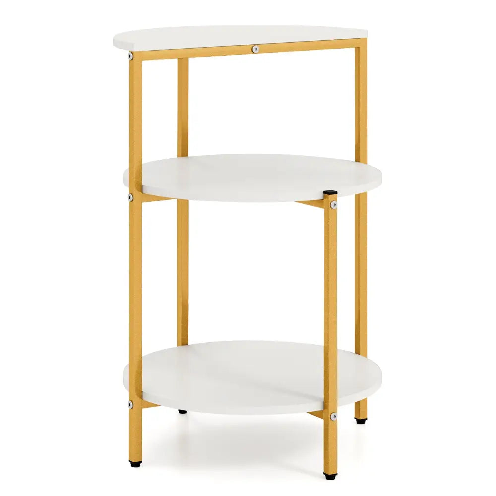 3-Tier Round End Table for Small Space and Bedroom Room-Set of 1 - End & Side Tables