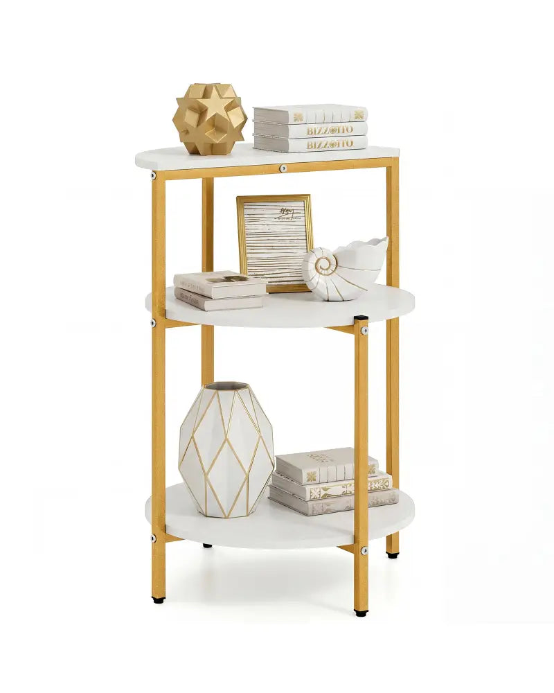 3-Tier Round End Table for Small Space and Bedroom Room-Set of 1 - End & Side Tables