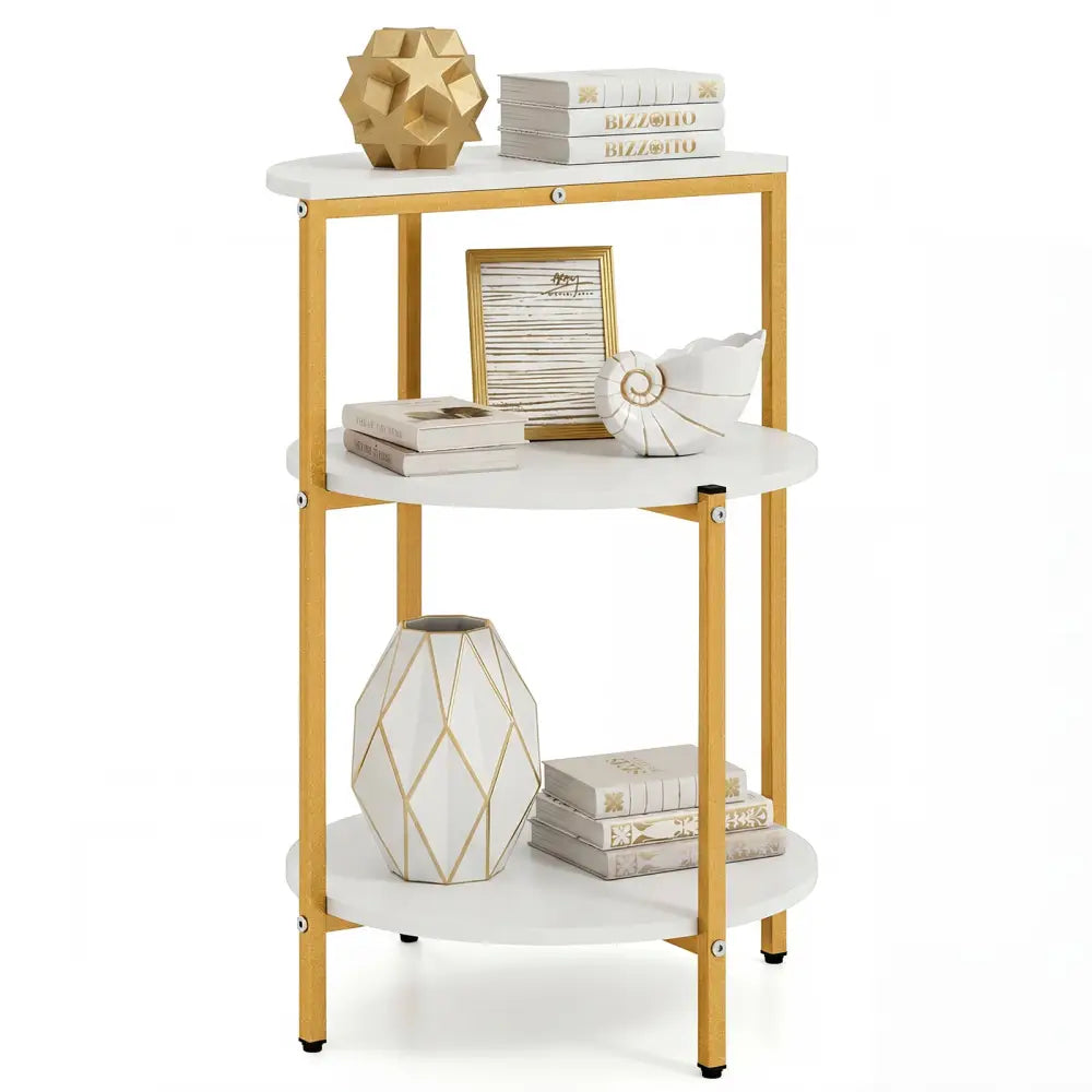 3-Tier Round End Table for Small Space and Bedroom Room-Set of 1 - End & Side Tables