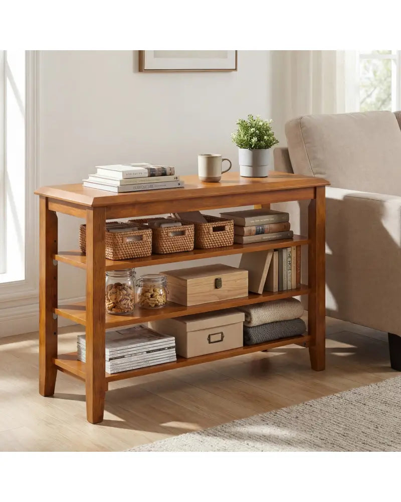 3-Tier Shoe Rack Bench with Adjustable Shelves for Entryway and Living Room-Brown - Brown - Shoe Racks & Storage Benches