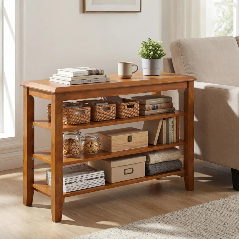 3-Tier Shoe Rack Bench with Adjustable Shelves for Entryway and Living Room-Brown - Brown - Shoe Racks & Storage Benches