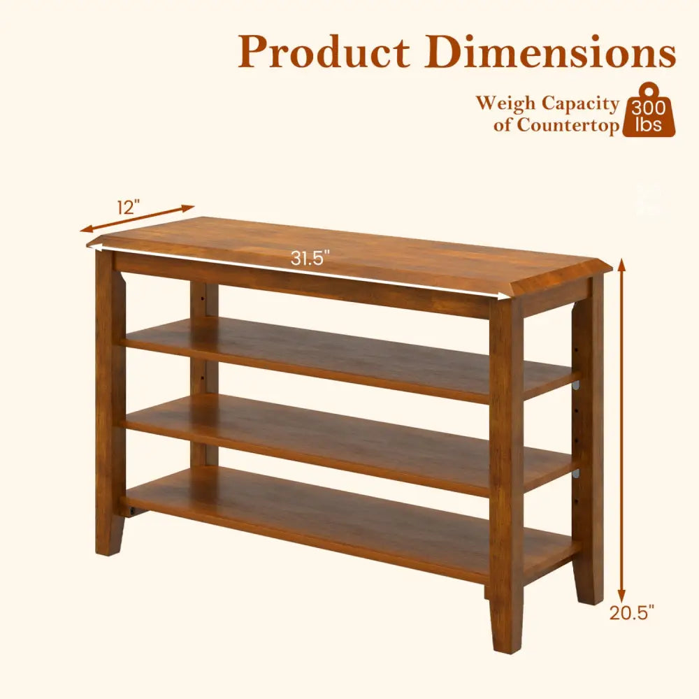 3-Tier Shoe Rack Bench with Adjustable Shelves for Entryway and Living Room-Brown - Brown - Shoe Racks & Storage Benches