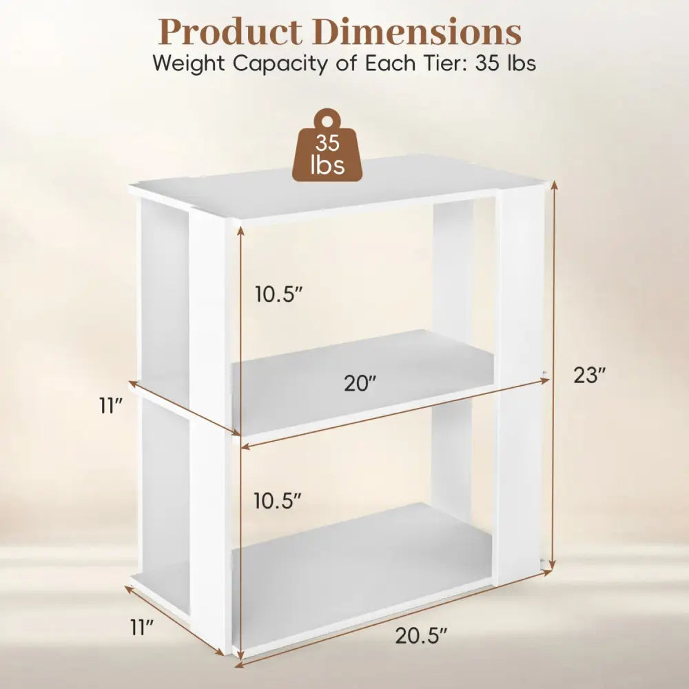 3-Tier Shoe Rack Modern Shoe Organizer with Stackable Design-White - White - Shoe Racks & Storage Benches