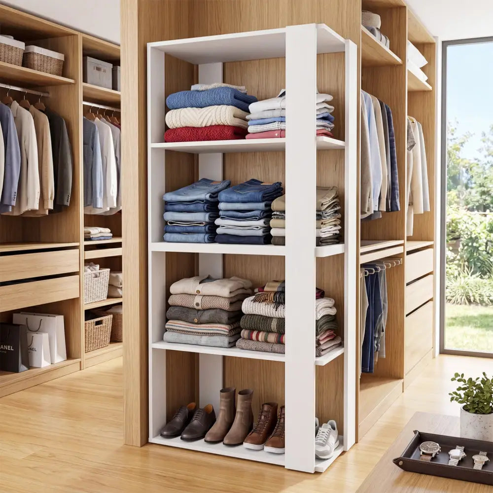 3-Tier Shoe Rack Modern Shoe Organizer with Stackable Design-White - White - Shoe Racks & Storage Benches