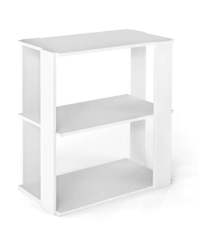 3-Tier Shoe Rack Modern Shoe Organizer with Stackable Design-White - White - Shoe Racks & Storage Benches