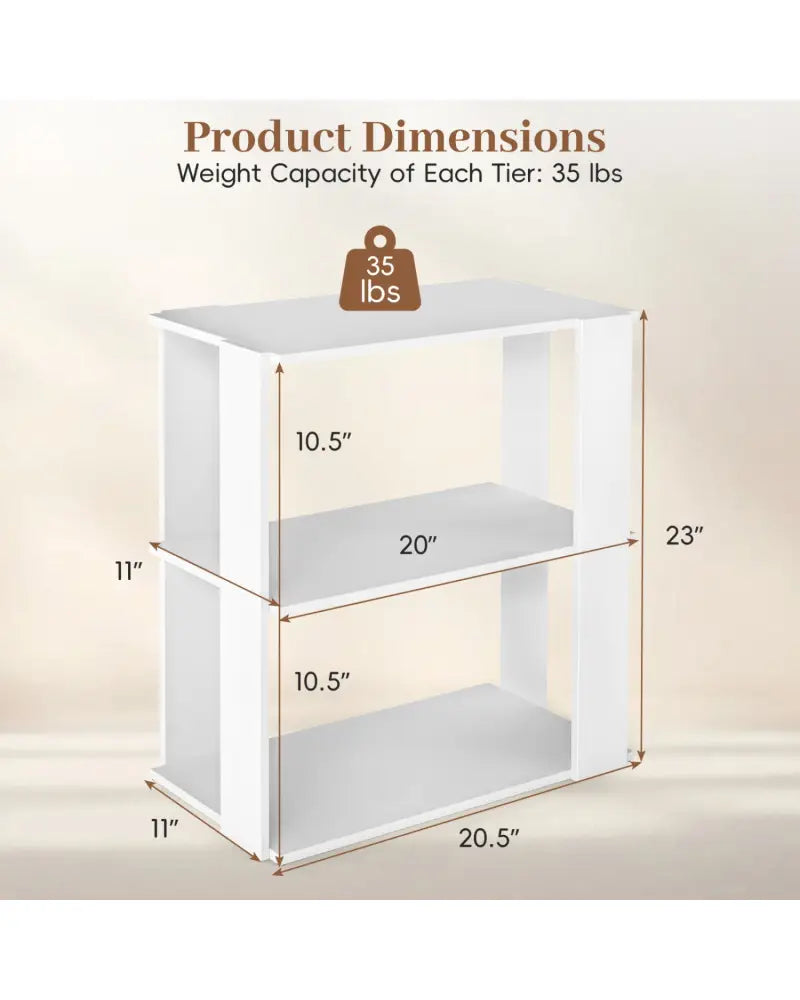 3-Tier Shoe Rack Modern Shoe Organizer with Stackable Design-White - White - Shoe Racks & Storage Benches