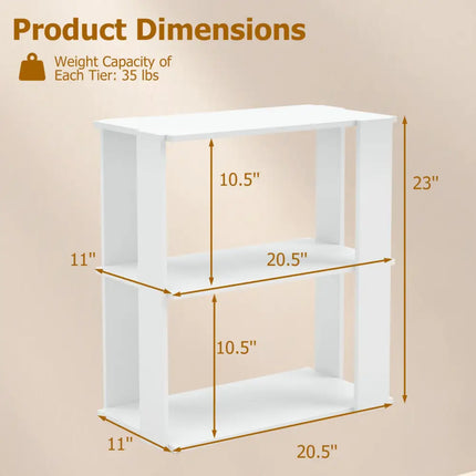 3-Tier Shoe Rack Set of 2 with Stackable Design and Anti-Tipping Device for Closet-White - White - Shoe Racks & Storage