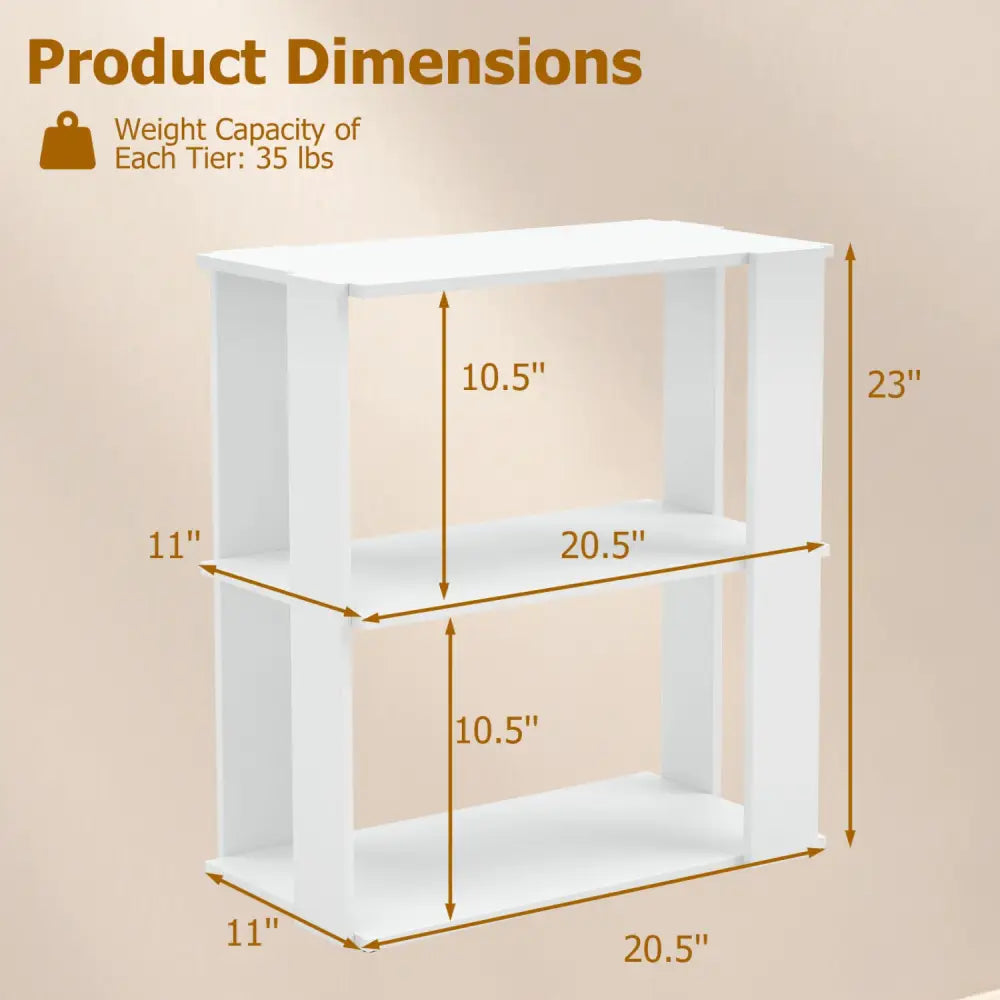 3-Tier Shoe Rack Set of 2 with Stackable Design and Anti-Tipping Device for Closet-White - White - Shoe Racks & Storage