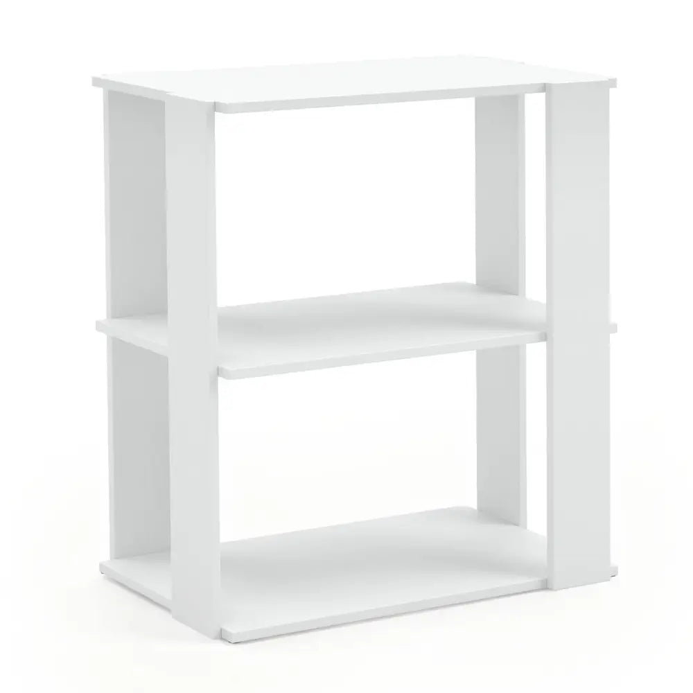 3-Tier Shoe Rack Set of 2 with Stackable Design and Anti-Tipping Device for Closet-White - White - Shoe Racks & Storage