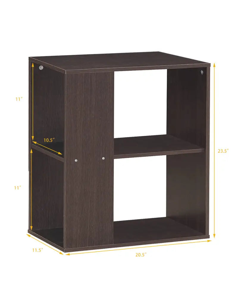 3-Tier Side End Table with Storage Shelves -Brown - Brown - End & Side Tables