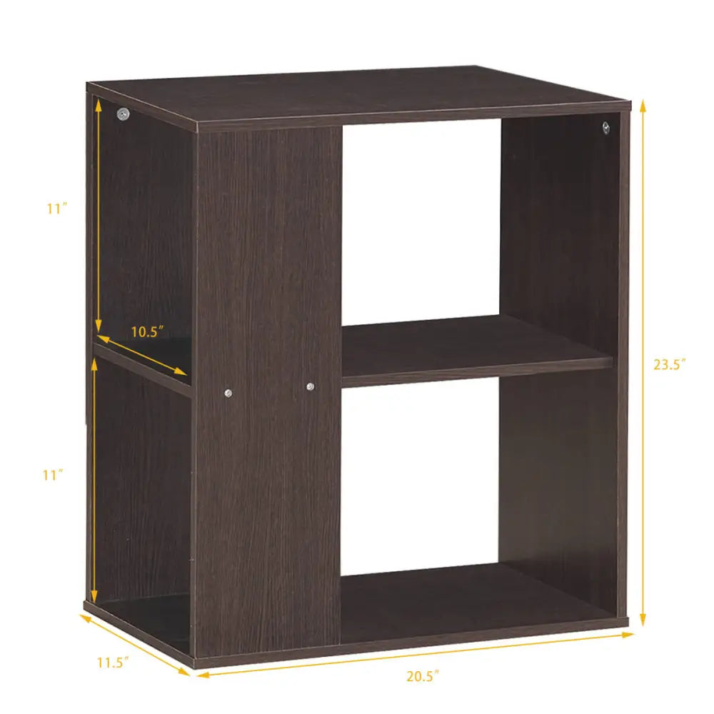 3-Tier Side End Table with Storage Shelves -Brown - Brown - End & Side Tables