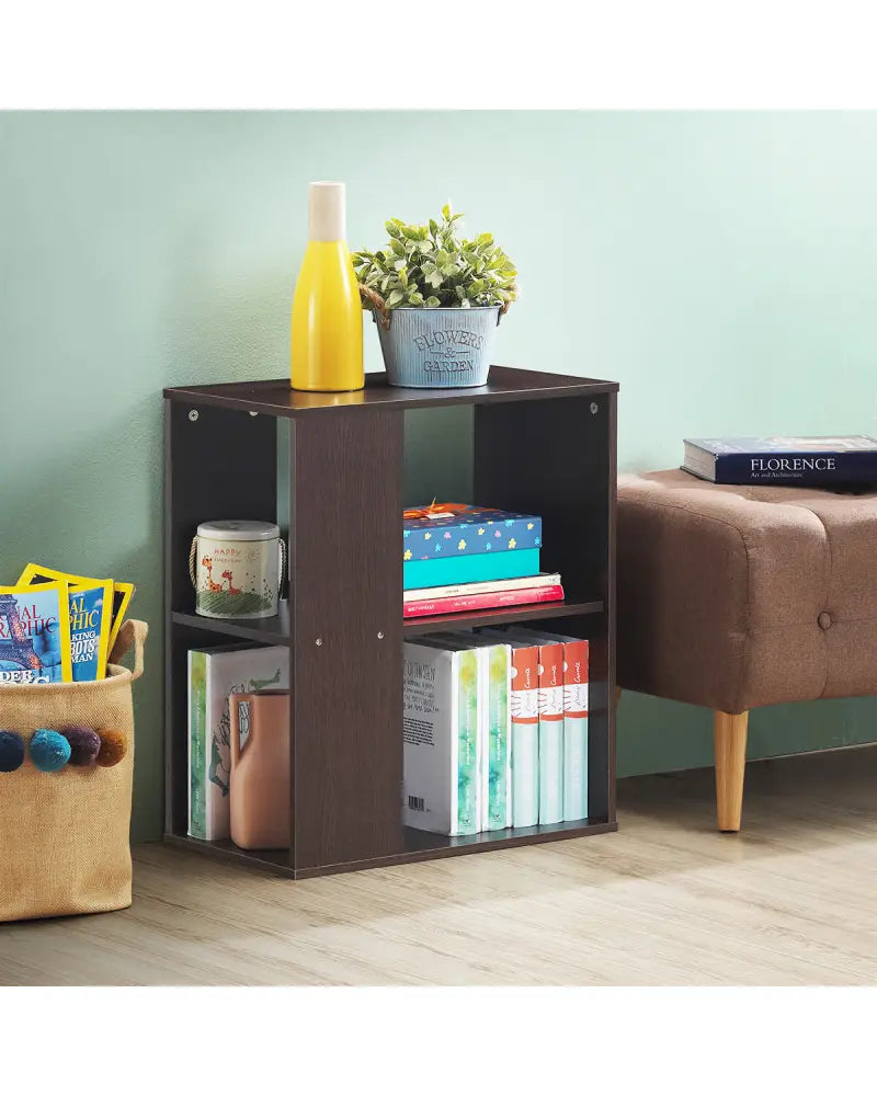 3-Tier Side End Table with Storage Shelves -Brown - Brown - End & Side Tables