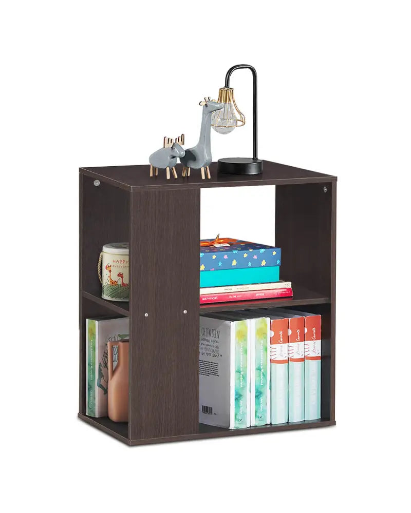 3-Tier Side End Table with Storage Shelves -Brown - Brown - End & Side Tables