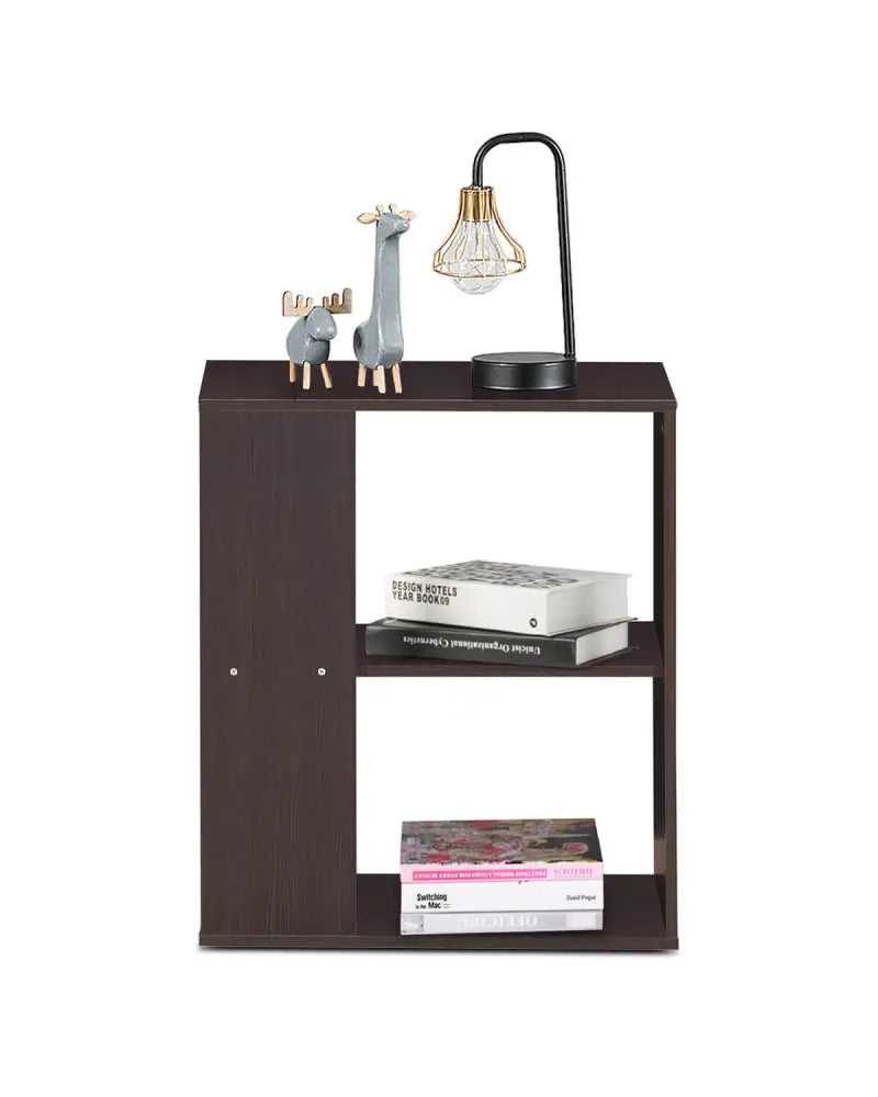 3-Tier Side End Table with Storage Shelves -Brown - Brown - End & Side Tables