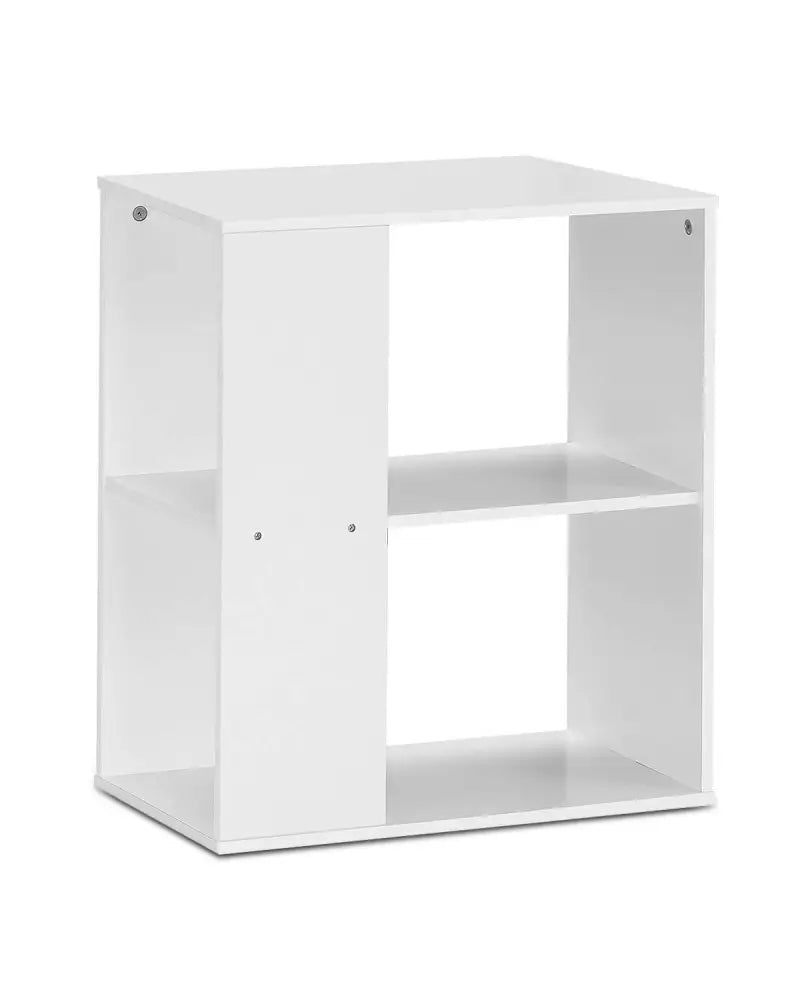3-Tier Side End Table with Storage Shelves -White - White - End & Side Tables