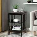 3-tier Side Table Nightstand with Stable Structure-Dark Brown - Dark Brown - End & Side Tables