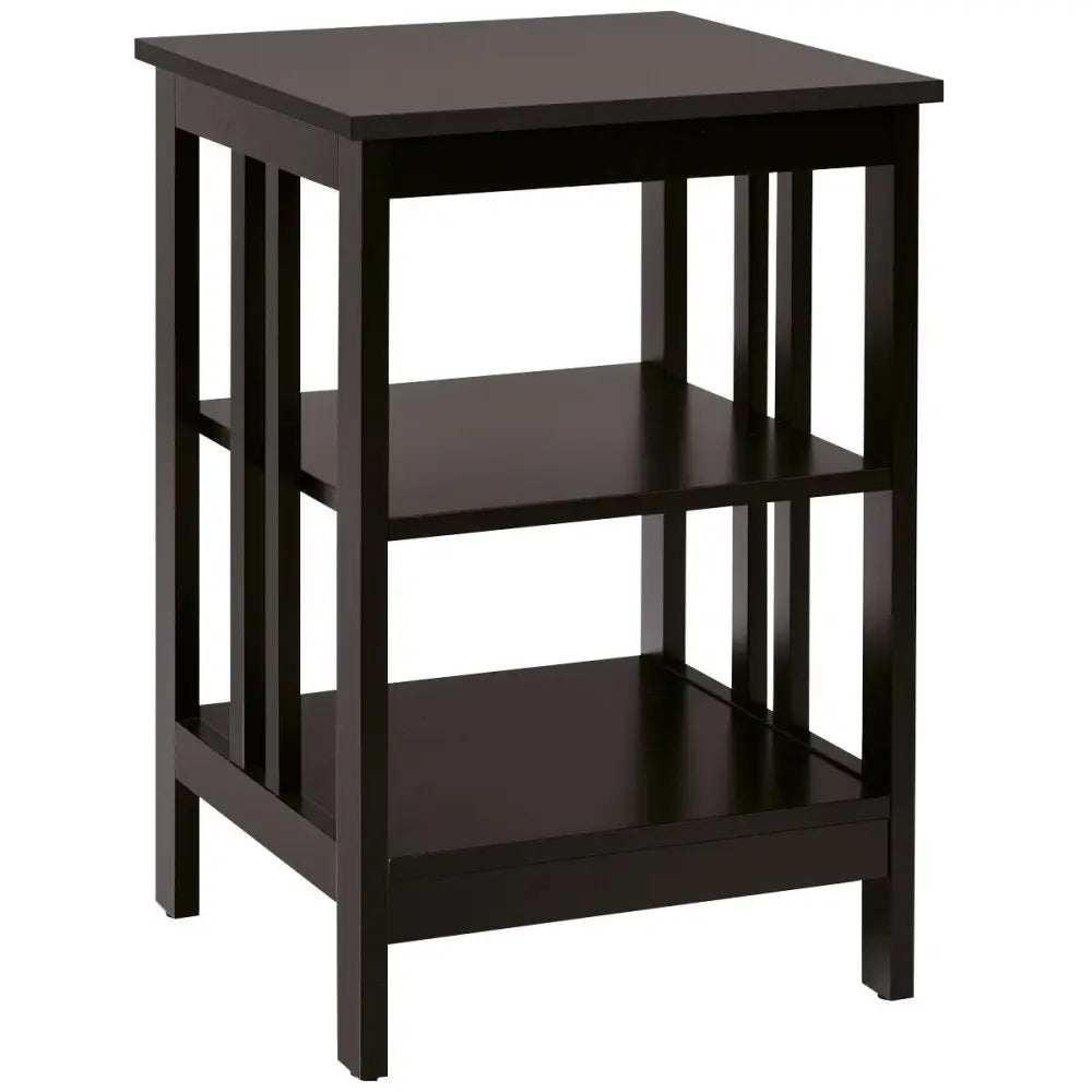 3-tier Side Table Nightstand with Stable Structure-Dark Brown - Dark Brown - End & Side Tables