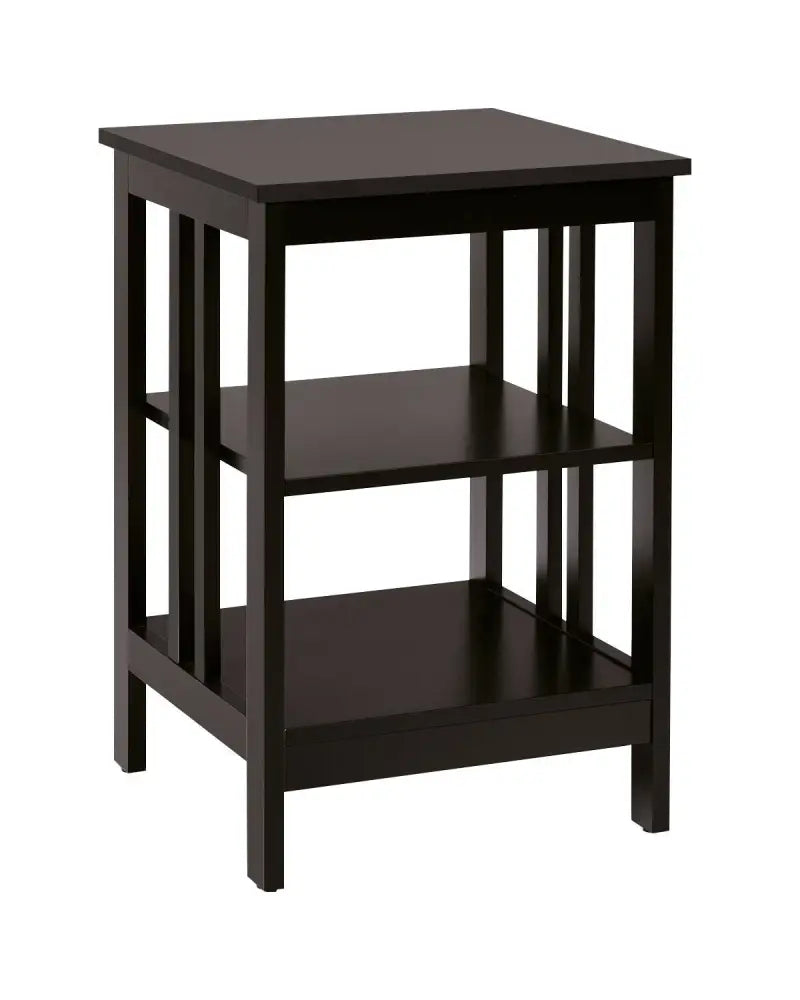 3-tier Side Table Nightstand with Stable Structure-Dark Brown - Dark Brown - End & Side Tables