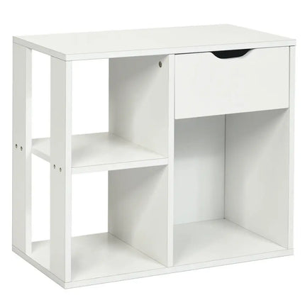 3-Tier Side Table with Storage Shelf and Drawer Space Costway
