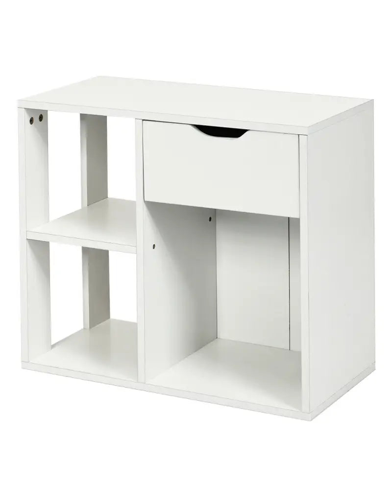 3-Tier Side Table with Storage Shelf and Drawer Space - White - End & Side Tables