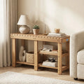 3-Tier Solid Wood Shoe Rack Bench with Slatted Shelves-L - Shoe Racks & Storage Benches