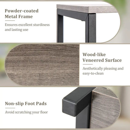 3-Tier Tall Metal Plant Stand Corner Plant Holder with Anti-tipping Device-Black & Gray - Black & Gray - Plant Stands