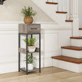 3 Tier Tall Plant Stand with Drawer Anti-tipping Devices-Gray - Gray - End & Side Tables