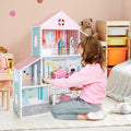 3-Tier Toddler Doll House with Furniture Gift for Age over 3 - Multicolor - Play Tents & Playhouse