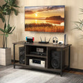 3-Tier TV Stand with Power Outlet USB and Adjustable Shelf-Gray - Gray - Entertainment Centers & TV Stands