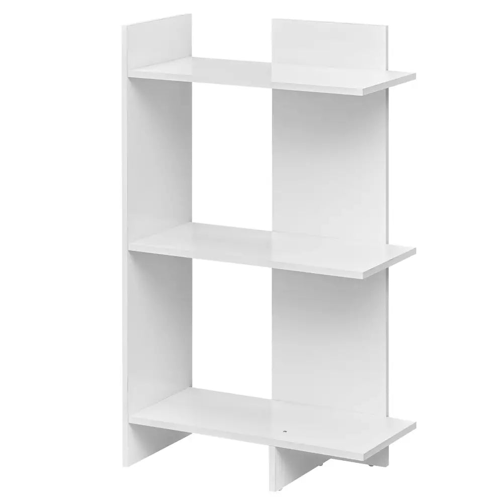 3 Tier Wooden Bookshelf with Anti-Tipping Kit-White - White - Bookcases