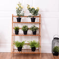 3 Tiers Outdoor Stand Bamboo Flower Pot Shelf - Natural - Plant Stands