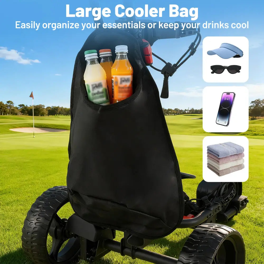 3 Wheel Golf Bag Cart with Adjustable Handle and 9 Speed Settings - Golf