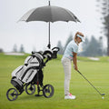 3 Wheels Folding Golf Push Cart with Seat Scoreboard and Adjustable Handle-Gray - Gray - Golf