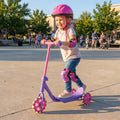 3 Wheels Scooter for Kids Age 2+ with LED Light-Up Wheels and Wide Anti-Slip Deck-Purple - Purple - Scooters
